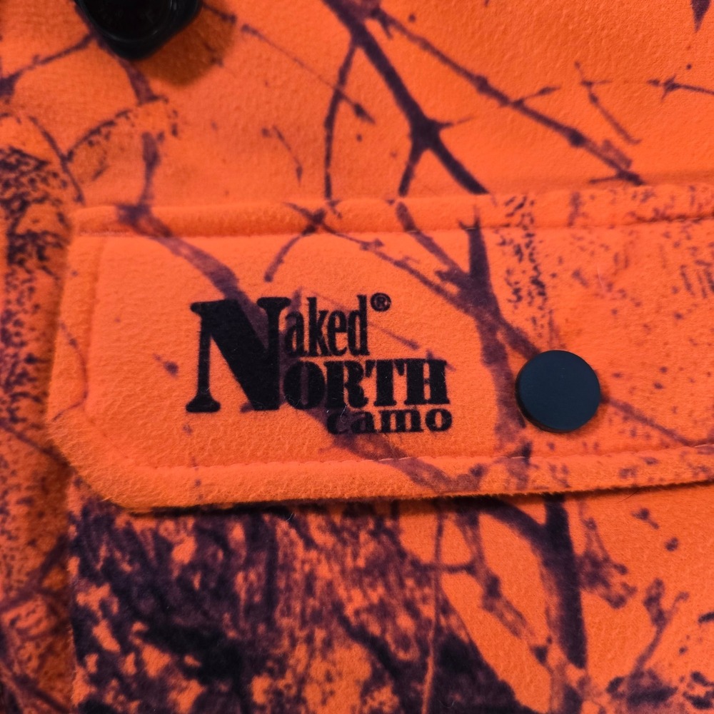 Naked North Camo Orange Fleece Hooded Jacket Women's Size M Mountain Prairie - Picture 2 of 10